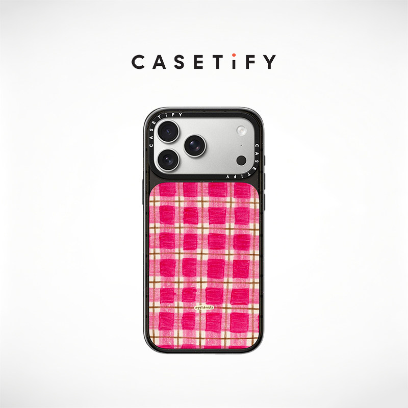CASETiFY Eggsdoodz系列 粉棕格子 适用于苹果iPhone18ProMax/18Pro/17ProMax/17Pro/16ProMax/16Pro手机壳图片