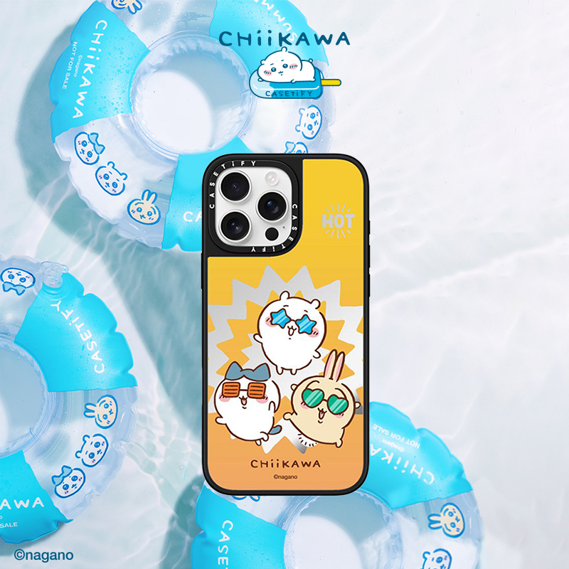 Chiikawa x CASETiFY联名 吉伊卡哇 夏日主题 适用于iPhone16ProMax/16Pro/iPhone15ProMax/15Pro镜面手机壳