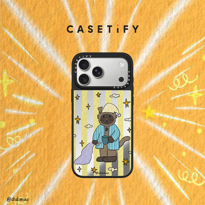 CASETiFY 迪迪Miao 睡衣喵喵 适用于苹果iPhone17ProMax/17Pro/16ProMax/16Pro镜面手机壳