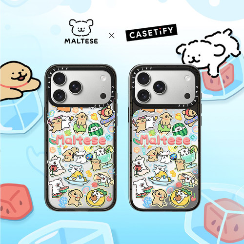 CASETiFY Maltese线条小狗 清新夏日系列 夏日氛围贴纸 适用于苹果iPhone18ProMax/18Pro/17ProMax手机壳
