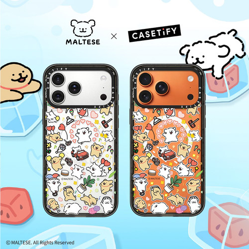 CASETiFY Maltese线条小狗 春日美好系列 小狗博物馆 适用于苹果iPhone17ProMax/17Pro/16ProMax手机壳