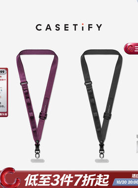 CASETiFY 磁扣背带 黑色/紫红色 适用于iPhone全系列 手机配件背带挂绳