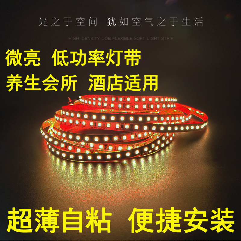 LED灯带24v微亮0.5W1.5W3W5W酒店养生洗浴氛围灯低压低功率软灯带