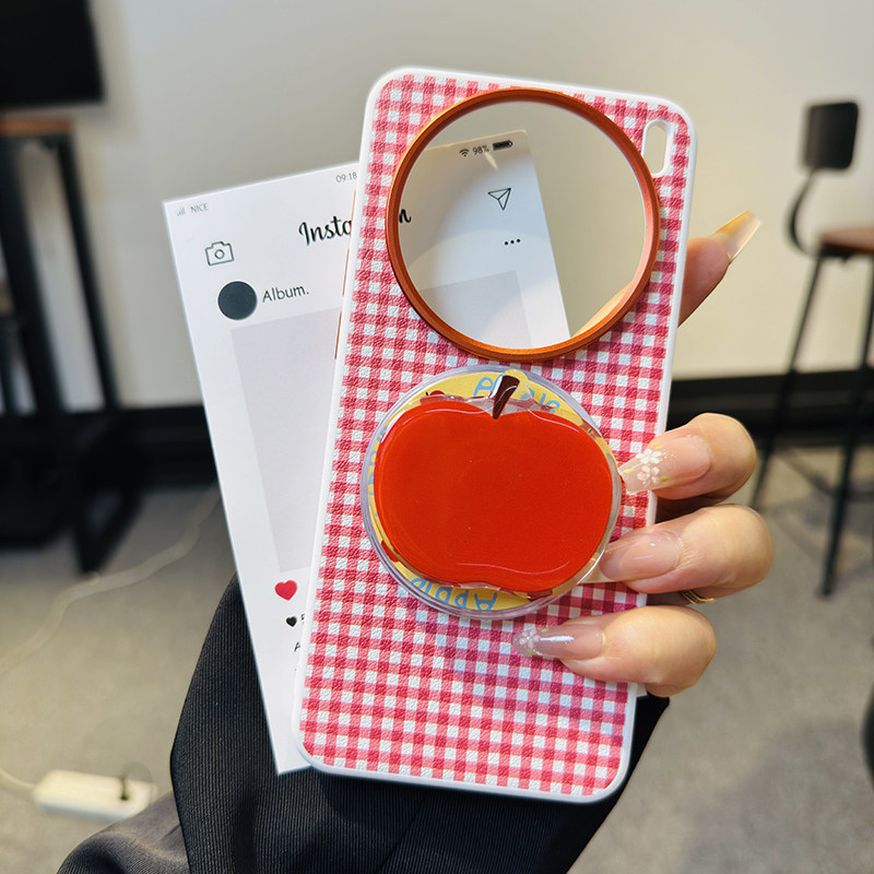 高级磁吸适用努比亚M153豆包手机壳红格纹nubia M153保护套全包防摔软边M153卡通可爱磁吸气囊支架