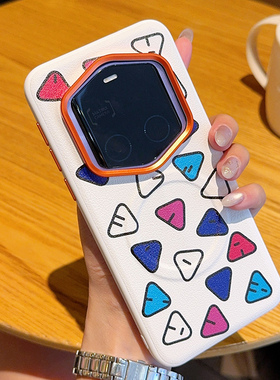 创意图案适用荣耀Magic7RSR保时捷设计手机壳皮纹Magic7RSR保护套全包防摔软边高档磁吸橙色金属镜头