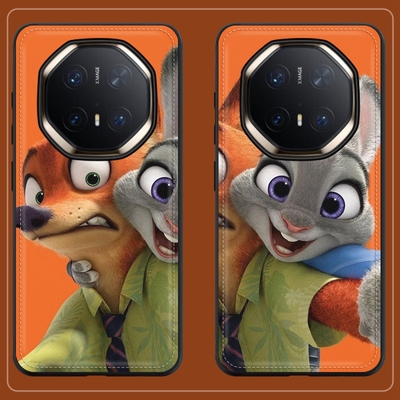 疯狂动物城适用华为mate60rs手机壳皮纹mate70rs非凡大师保护套全包防摔mate40rs保时捷情侣朱迪mate50rs