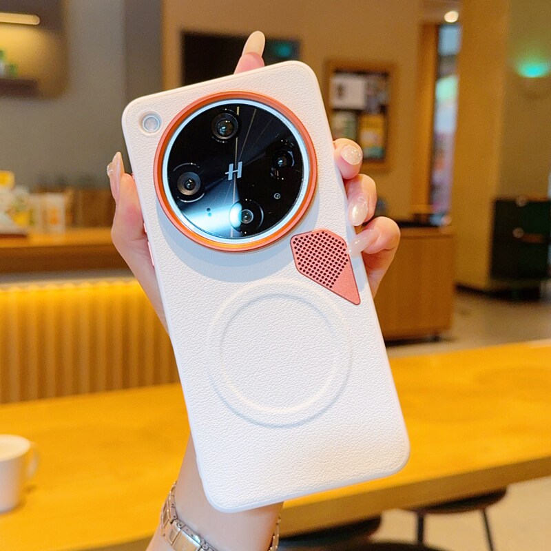 适用OPPOFindX8手机壳皮纹磁吸金甲散热FindX8ultra保护套高档磁吸轻奢简约FindX8S全包防摔硅胶软边金属镜头
