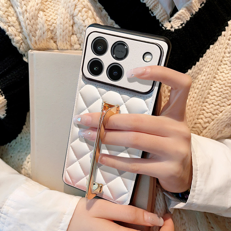 小香风菱格适用荣耀WIN手机壳皮纹荣耀WIN RT保护壳防摔全包软边荣耀WIN高档轻奢金属支架网红女款