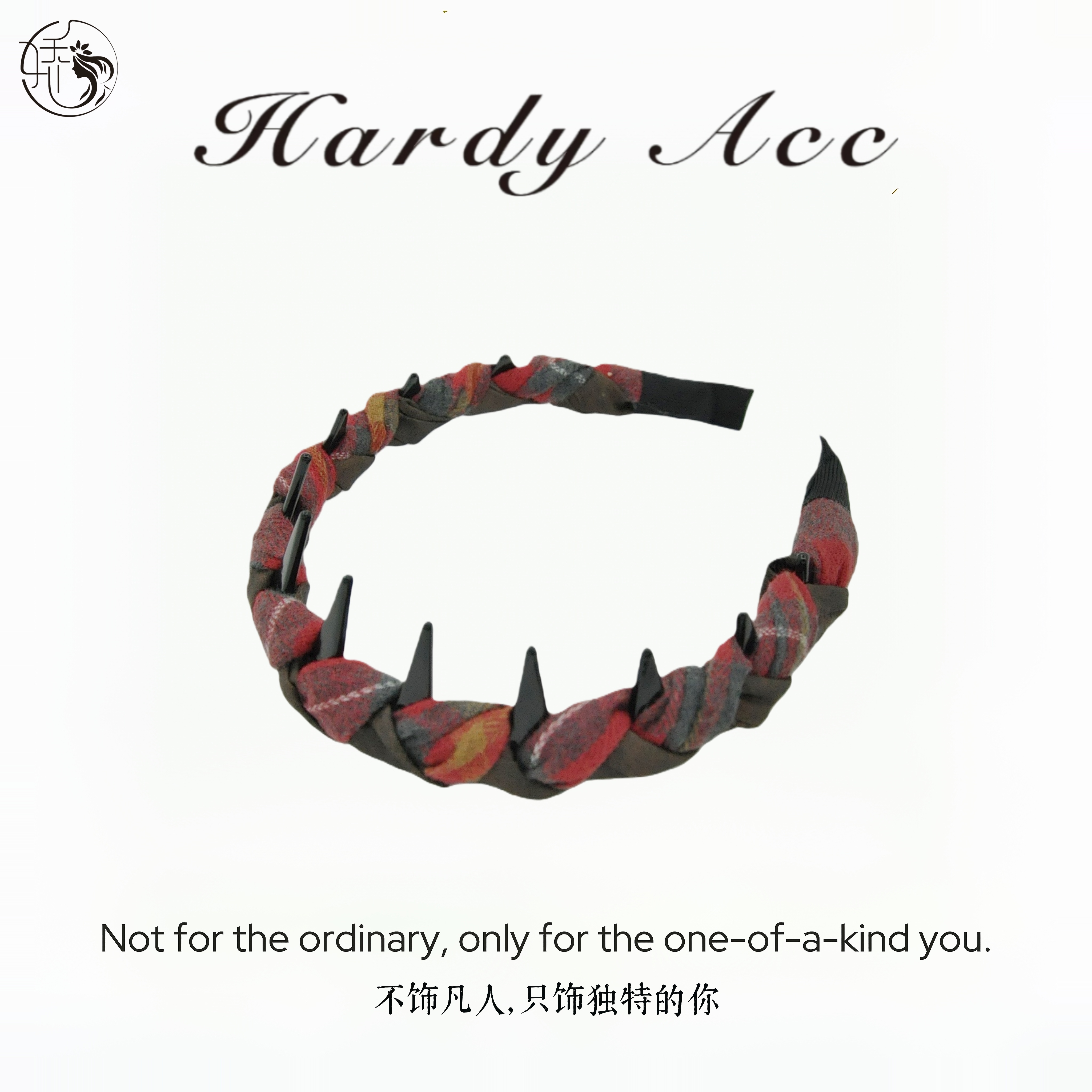 美添娇纯手工毛呢格子系列发箍