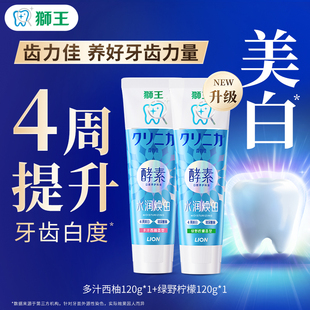 LION狮王齿力佳酵素专研美白牙膏去黄清新口气含氟 积分加钱购