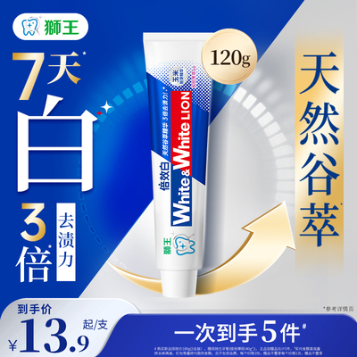 狮王White&White倍效白牙膏120g