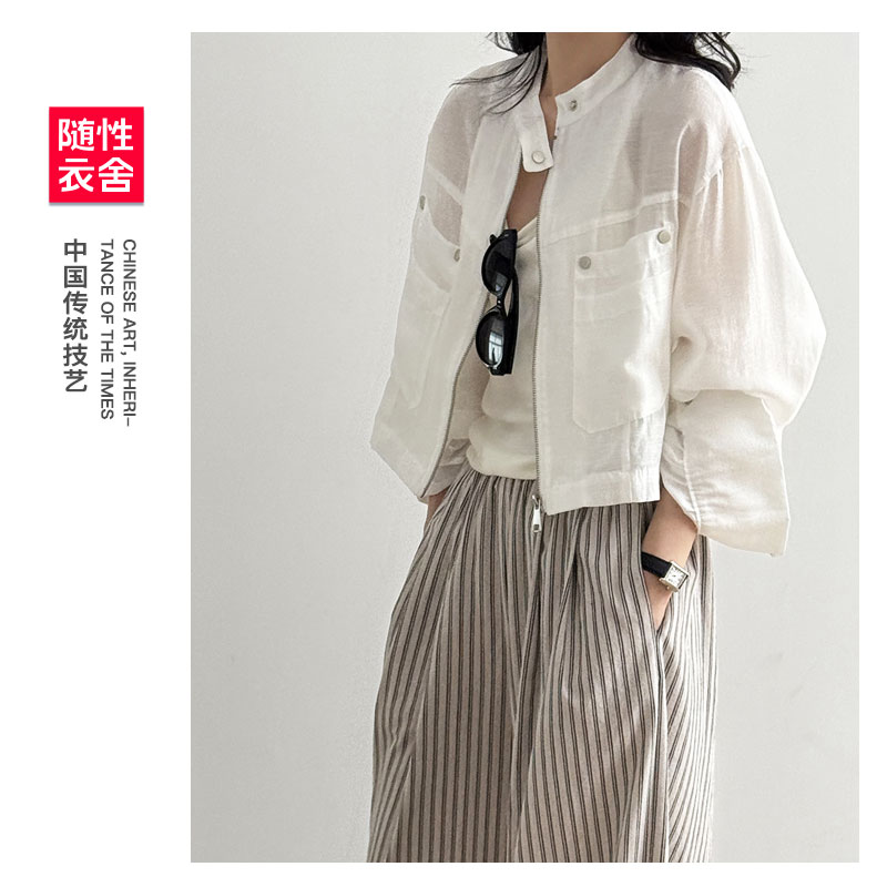 新款【薄款/真丝/连帽◆防晒】外套女桑蚕丝衬衫宽松长袖上衣外套