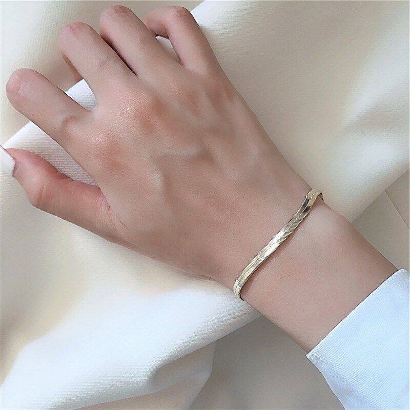 抖音快手新款热卖S925纯银刀片链时尚轻奢风潮男女手饰品批发