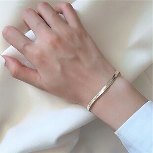 抖音快手新款热卖S925纯银刀片链时尚轻奢风潮男女手饰品批发