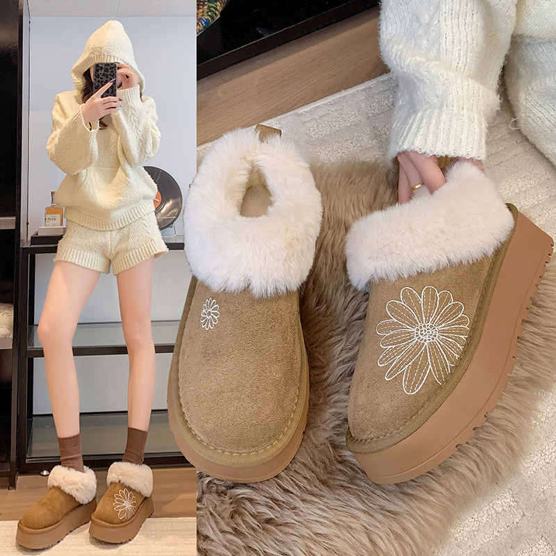 厚底低帮加绒靴女2026春秋新款加厚保暖勃肯短靴毛毛鞋大棉0115w,女鞋,勃肯鞋/软木鞋,淘宝优惠券,粉丝福利购,淘宝优惠卷