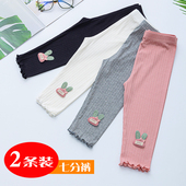 子外穿提花镂空女童七分裤 儿童打底裤 洋气中裤 薄款 潮 2025宝宝夏季