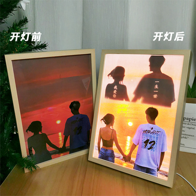 七夕生日礼物实用照片灯光画夜灯
