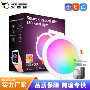 涂鸦APP智能WiFi吸顶灯遥控兼容AlexaGoogle语音面板灯超薄三防灯