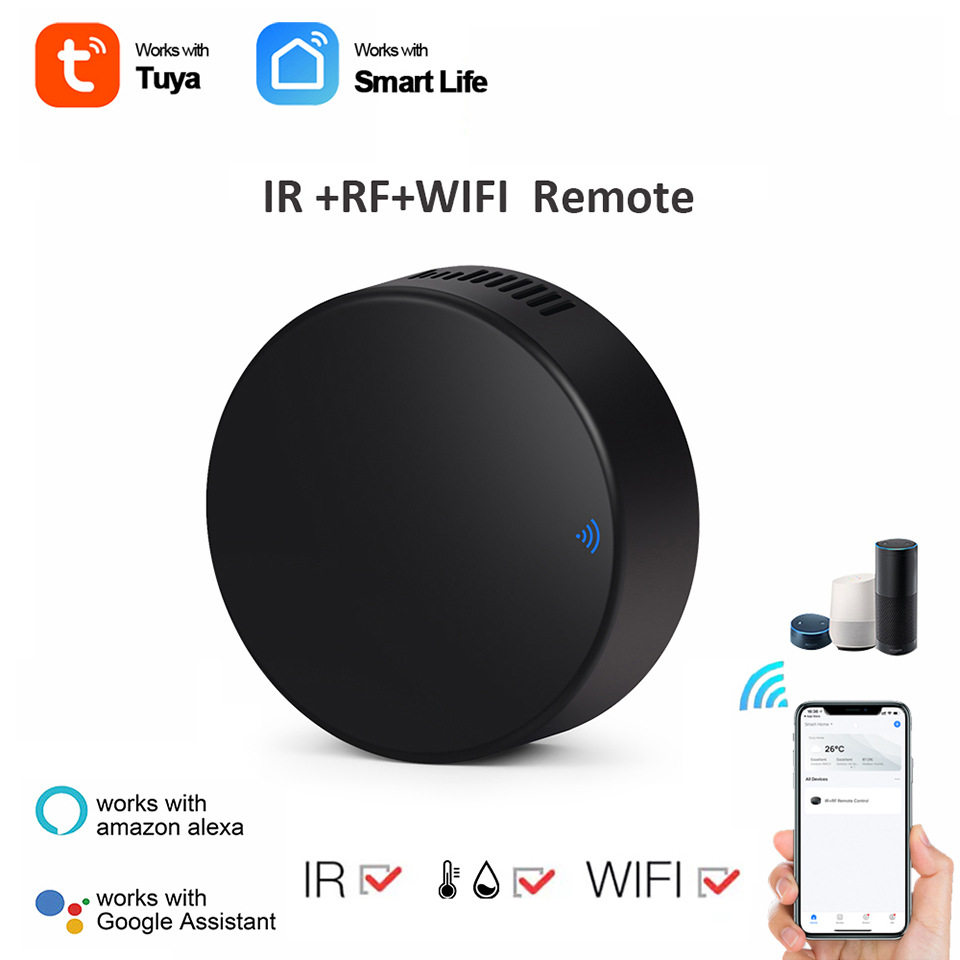涂鸦智能家居wifi+RF温湿度红外遥控器空调电视远程定时diy控制器