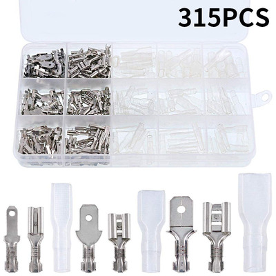 盒装315PCS 插簧插片护套2.8/4.8/6.3 冷压端子套装 接线端子