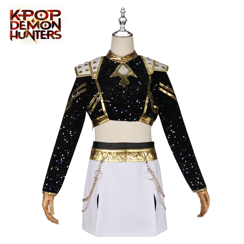 猎魔女团黑金舞台服cos套装