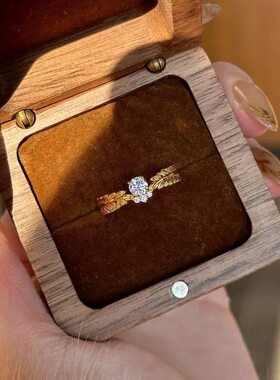 「穗穗平安」金色麦穗戒指