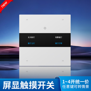 屏显触摸智能开关AG肤感玻璃人体感应彩色屏2.0蓝牙已接入米家APP