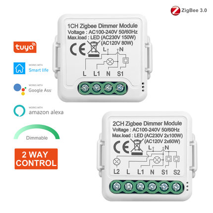 ZigBee通断器智能调光开关迷你断路器模块APP远程语音控制暗装