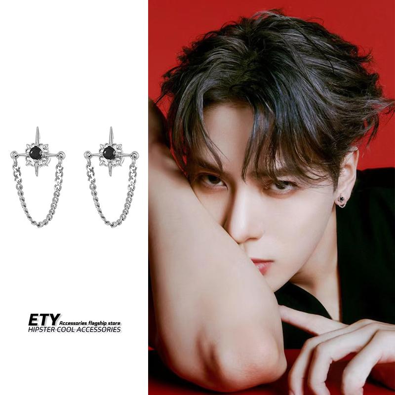 四芒星耳环男士设计师气质