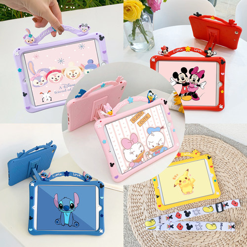 手提卡通2025新款ipad11保护套第12代10.2寸air543儿童防摔mini76硅胶适用苹果11寸pro10.5平板9.7电脑保护壳