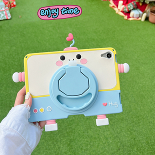 天线爱心机器人360旋转ipad11保护套iPadAir765硅胶可爱Mini7儿童卡通适用苹果Pro11寸10.2第9十代平板保护壳