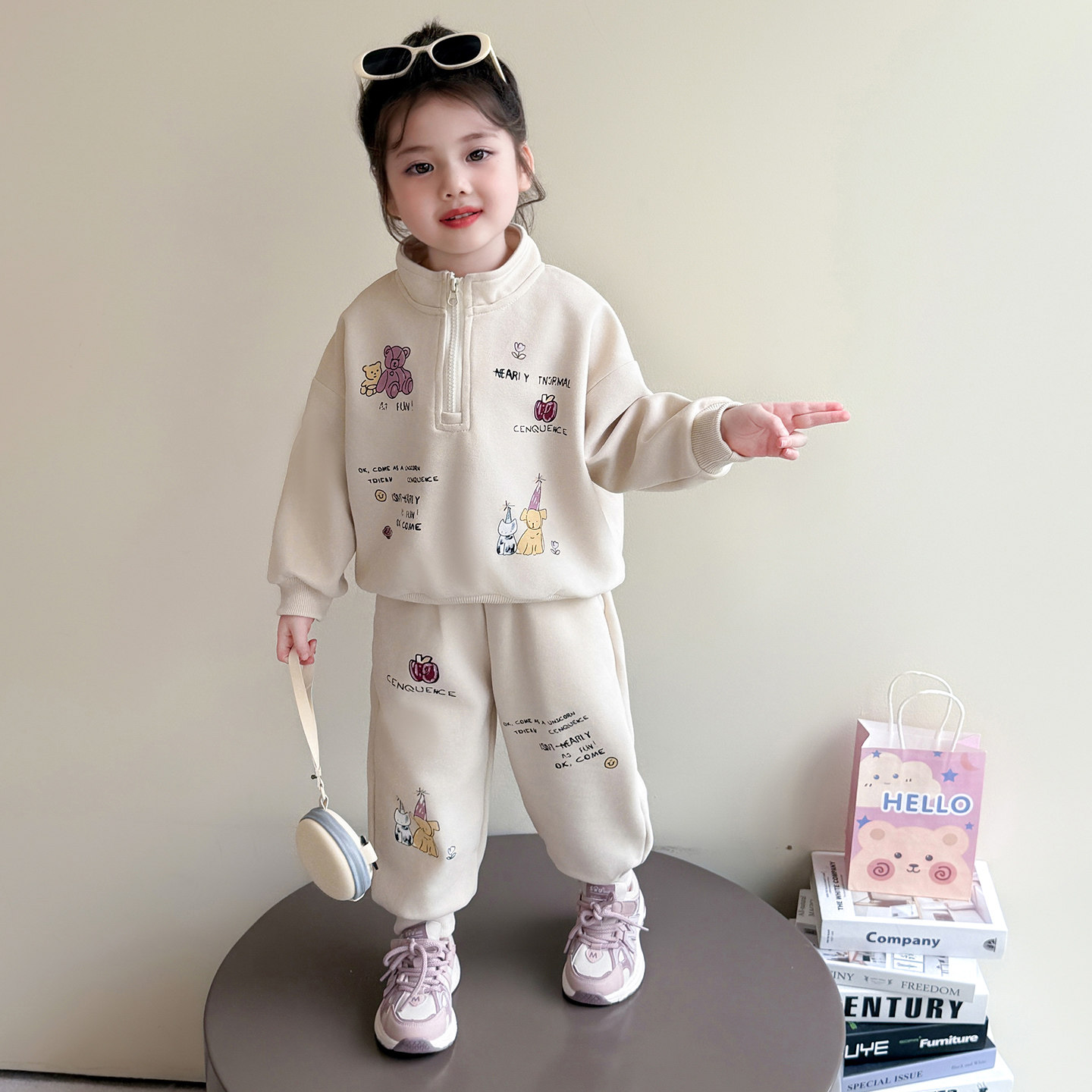 女童卫衣套装春秋款2026新款时髦洋气女孩运动衣服儿童春季两件套,童装/婴儿装/亲子装,套装,淘宝优惠券,粉丝福利购,淘宝优惠卷