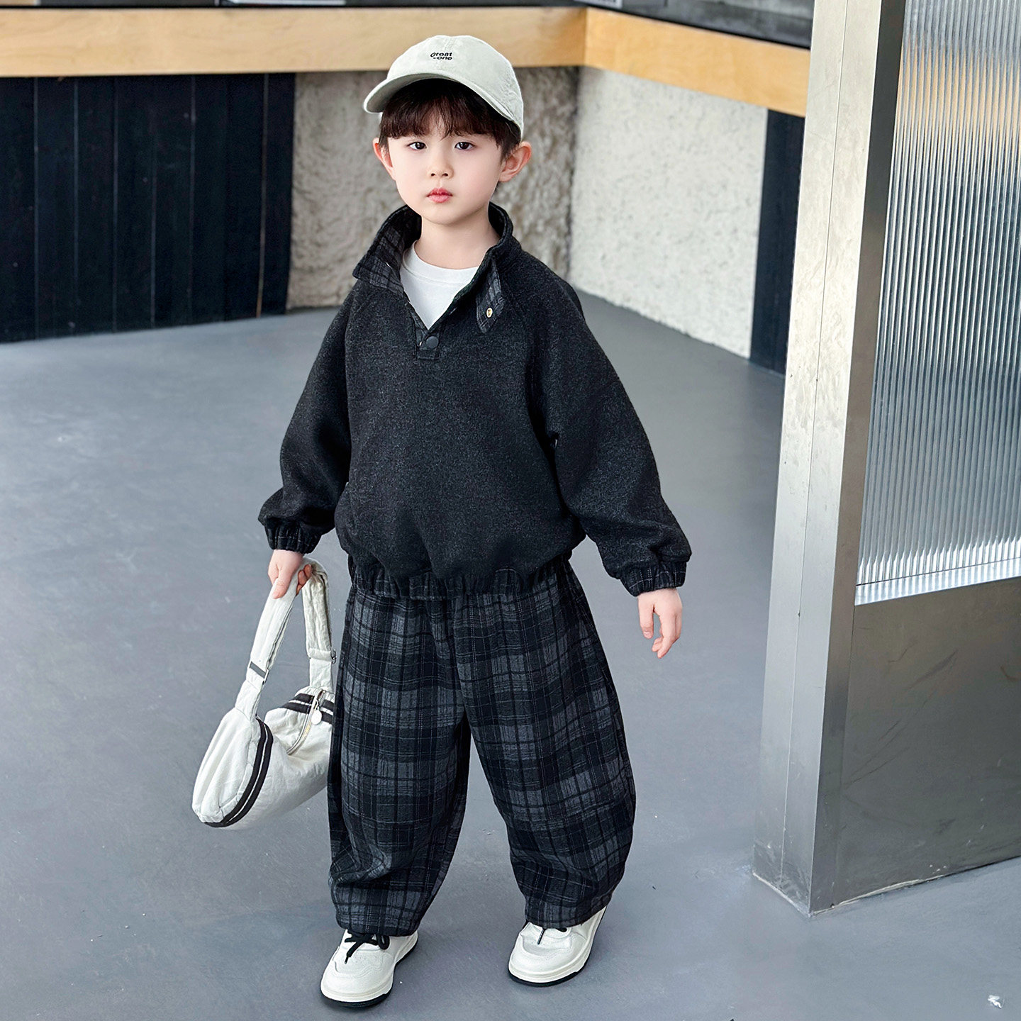 男童春装卫衣格子裤套装2026痞帅男孩休闲运动服春季儿童两件套潮,童装/婴儿装/亲子装,套装,淘宝优惠券,粉丝福利购,淘宝优惠卷