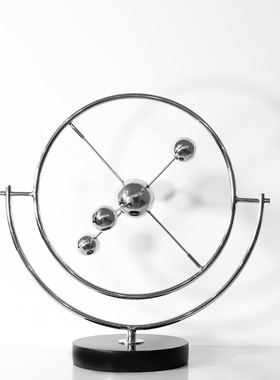 现代不锈钢牛顿摆球天体星球桌面装饰品样板房办公室创意平衡摆i.