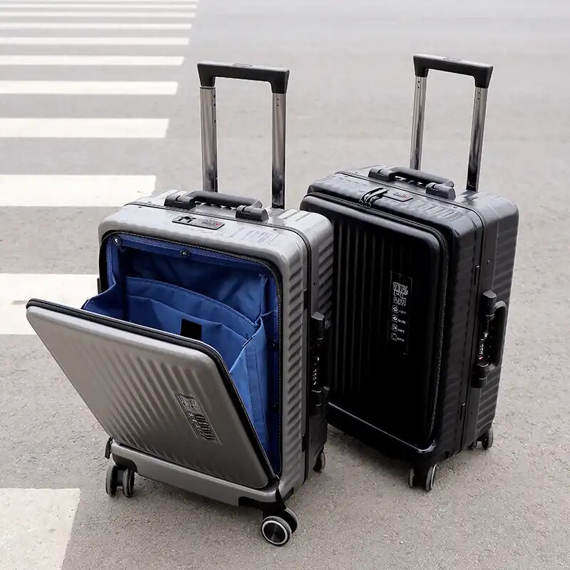 一叶春安楠佳左欧德国工艺独立前仓时尚商务行李箱登机箱XB111，F