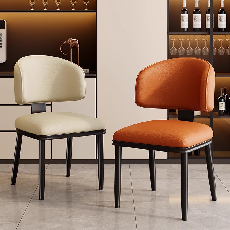 餐椅家用现代简约意式轻奢极简真皮椅2025新款靠背椅高级感餐桌椅