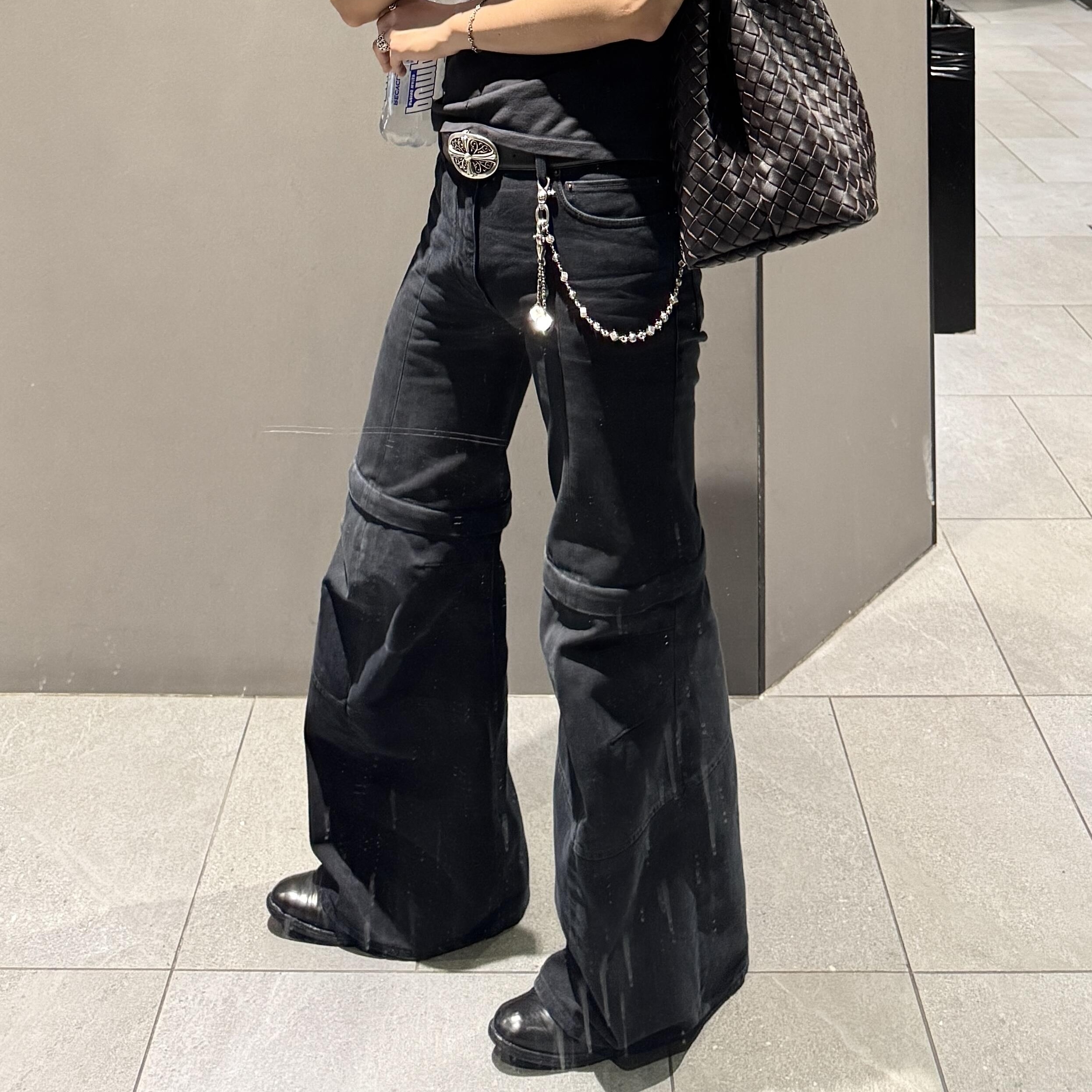 「可拆卸裤腿」VANA ILUSION Flared伞兵多微喇叭工装牛仔裤潮