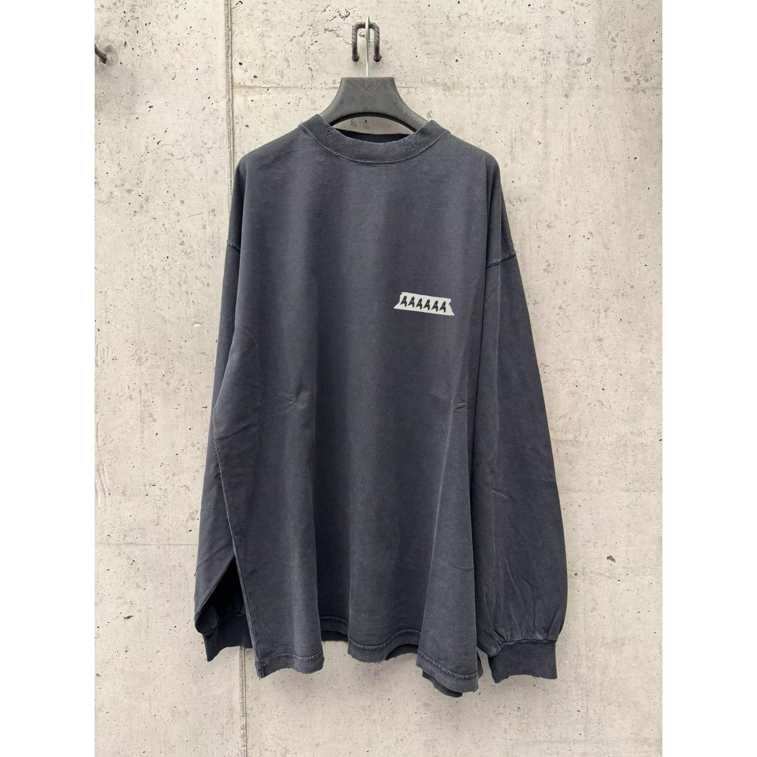 「26SS胶带系列」VANA ILUSION 印花水洗破洞长袖男女T恤情侣款潮