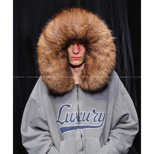 刺绣毛领拉链460G卫衣连帽衫 ILUSION 男女潮 VANA 「Luxuiy系列」