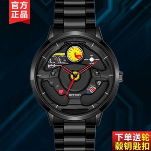 汽车轮毂手表男士法拉利创意跑车刹车卡钳防水学生黑科技机械男表
