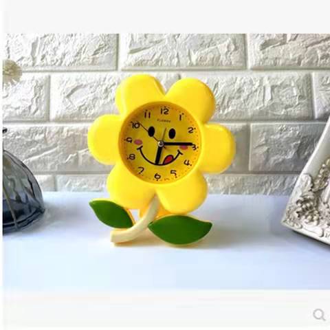 学生创意闹钟简约儿童卡通床头卧子花个性可爱儿意学生太阳花钟表