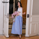 Maison 条纹蓝 清新度假风手工绑结吊带裙 Wester2025夏季 新款