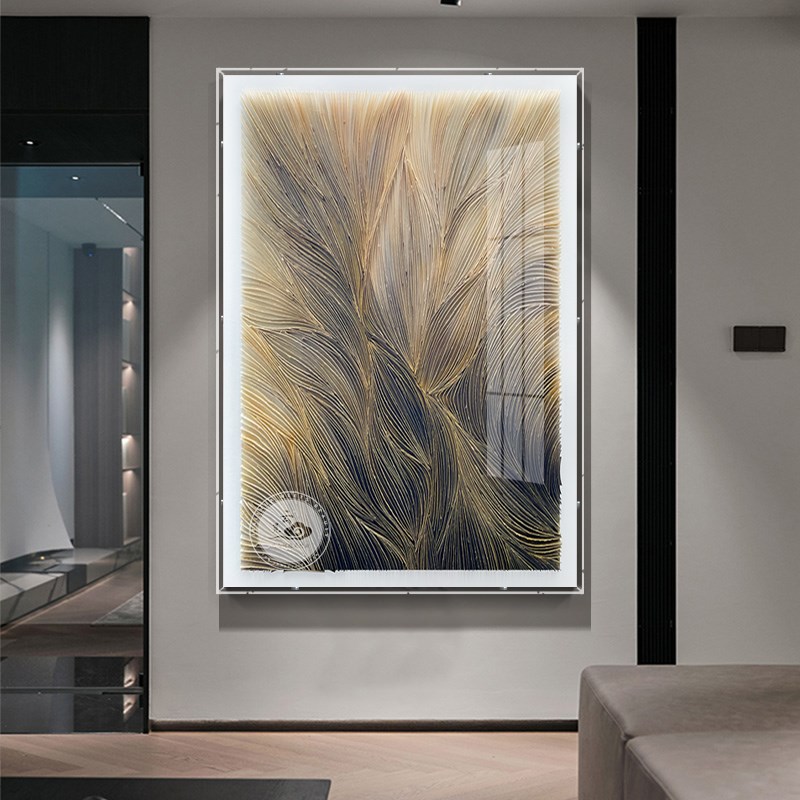 优选别墅酒店手工纸艺装置画简约现代立体玄关装饰画亚克力设计师图片