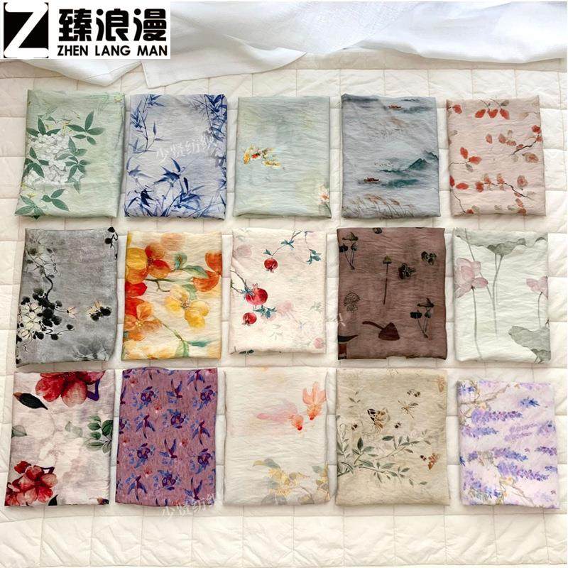 绝美布料苎麻布料春色中国风旗袍连衣裙服饰布料东方美学棉麻布植,纺织面料/辅料/配套,印花面料,淘宝优惠券,粉丝福利购,淘宝优惠卷