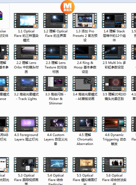 AE光斑插件Optical Flares视频教程学习资料OF镜头光晕教程自提货