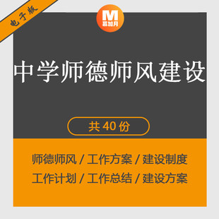 中学教师学校师德师风建设制度工作计划总结课件实施整改方案资料
