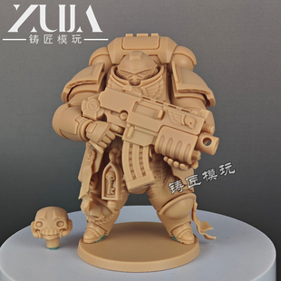 肥仔星际战士战锤40kU团极限战士白模型手办阿斯塔特蓝胖子头雕