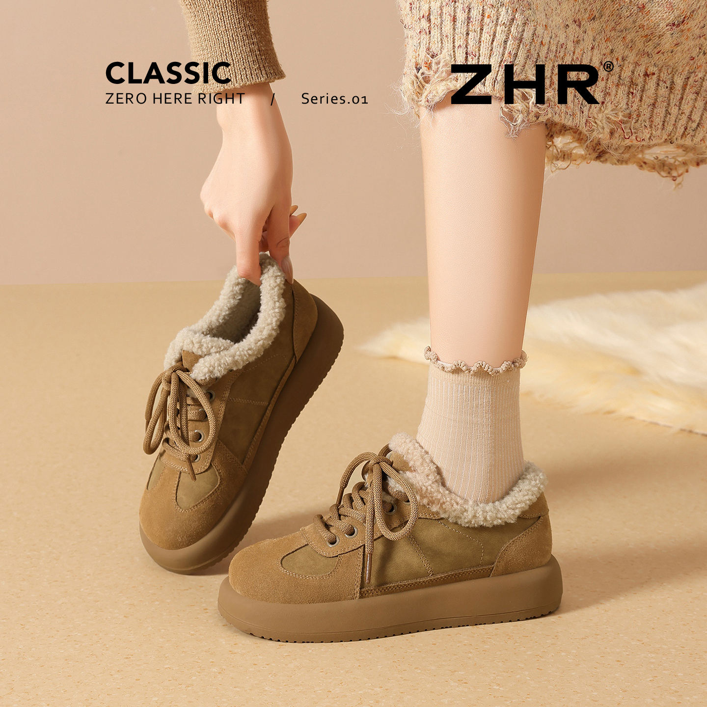 加绒勃肯鞋秋冬新款真皮复古保暖