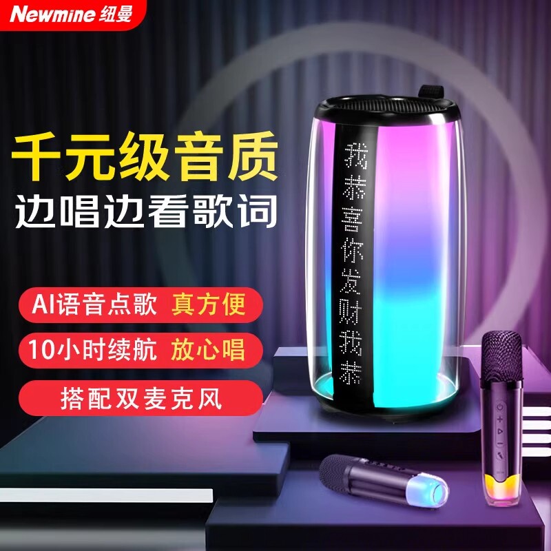 纽曼K19双麦克风蓝牙音响K歌神器