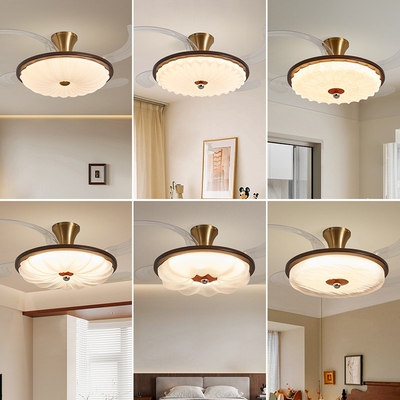 中古风扇灯餐厅卧室风扇灯新中式